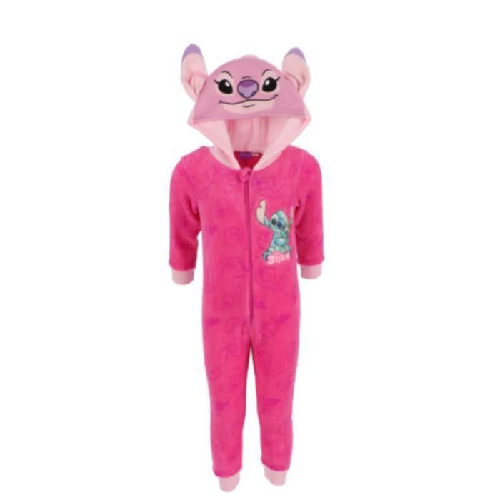 Grenouillere pyjama polaire Lilo & Stitch enfant fille fushia - - Fushia