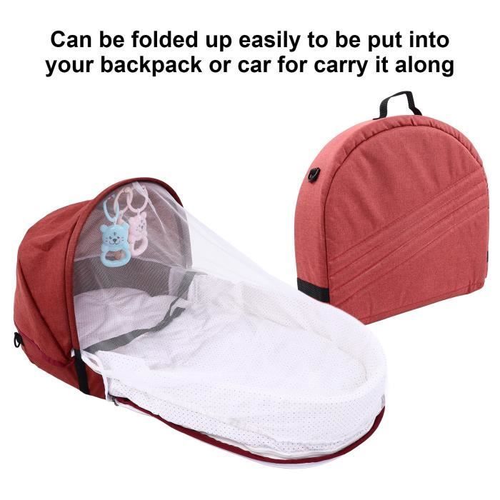 Cuna de viaje para bebé KIMISS, cama plegable para bebé en tela suave con mosquitera portátil para bebés, cama de viaje para dormir
