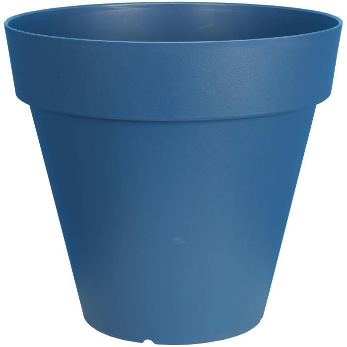 Vaso de flores redondo - RIVIERA - SOLEILLA - Plástico - D59 x A54 cm - Azul