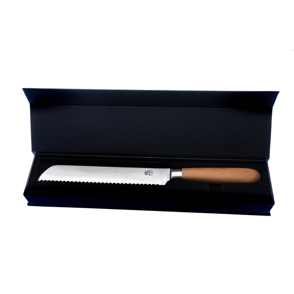 Damaškový nůž na chléb, dřevěná rukojeť, 20 cm