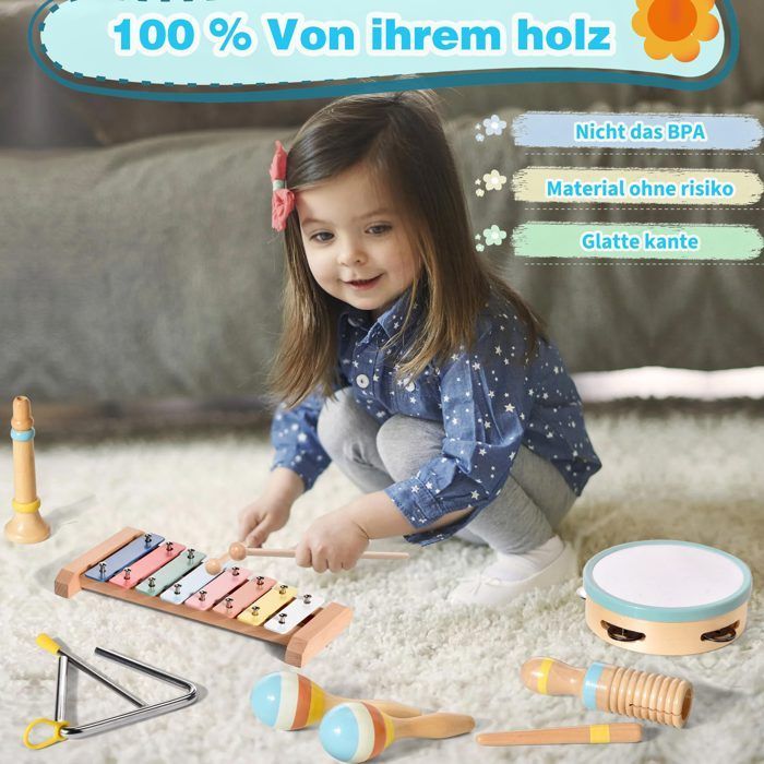 Jouets éducatifs pour bébés, instruments de musique Montessori, jouets en bois pour tout-petits de 1 à 3 ans, instruments de mus