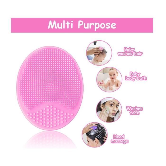 Brosses de bain pour bébé - Brosse pour croûtes de lait - Brosse exfoliante et de massage en silicone