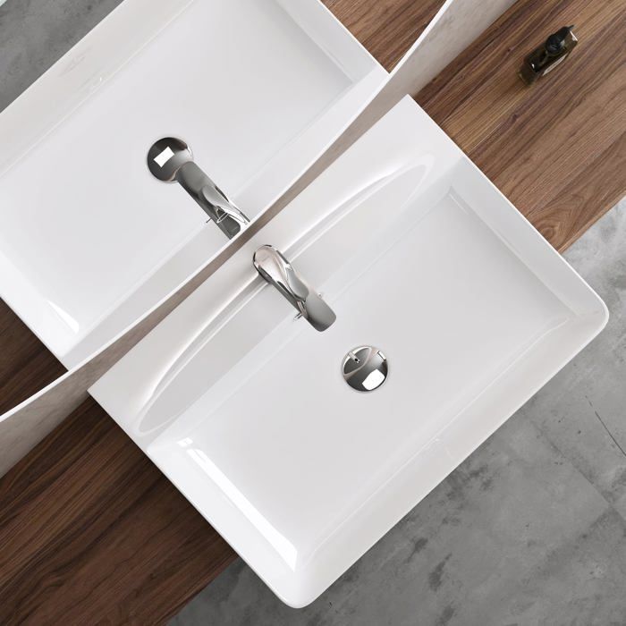 Lavabo rectangular de cerámica blanco para baño doporro Brüssel702 50,5x42,5x12,5cm