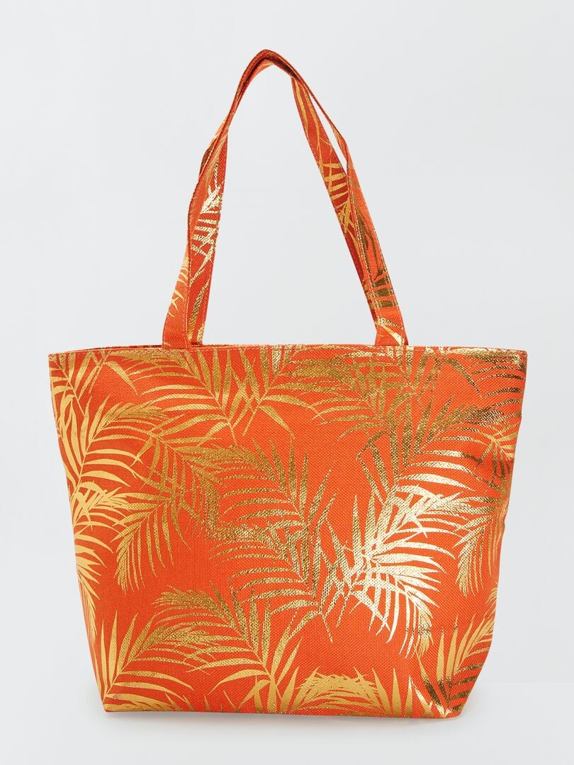 Bolsa de compras con estampado metálico - NARANJA