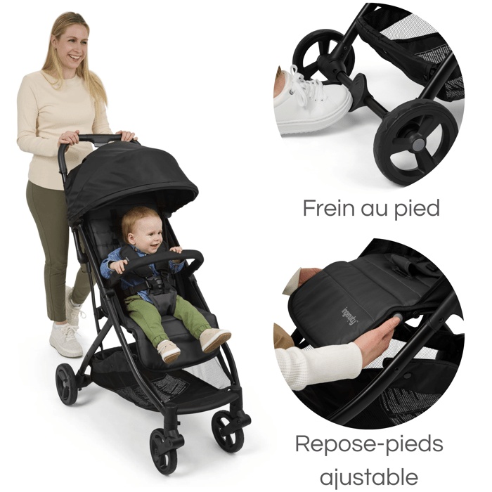 INGENUITY Poussette ultra compacte 3Dquickclose, légère, dès la naissance jusqu'à 4 ans,0 à 22.7 kg, couverture de pluie inclus
