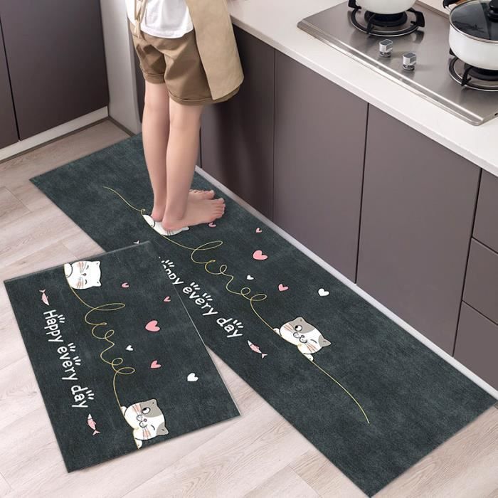 Tapete de entrada Q3-2 peças, tapete de cozinha para pia, lavável, para uso interno, quarto, antiderrapante e absorvente.
