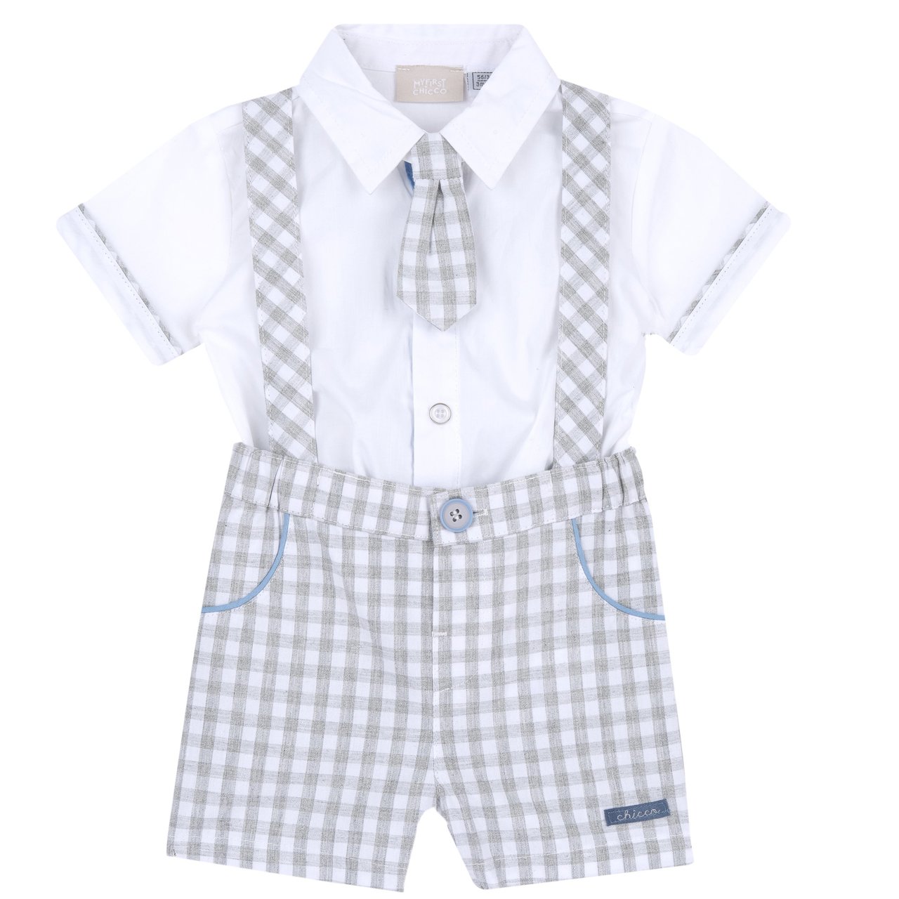 Geruite blouse en korte broek set