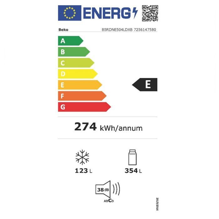 Beko Réfrigérateur combiné 70cm 477l nofrost métal - B5RDNE504LDXB
