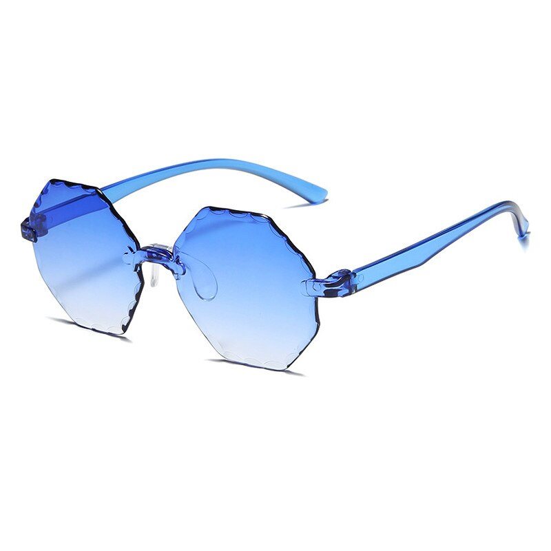Nuovi occhiali da sole multilaterali senza montatura alla moda, occhiali da sole atmosferici dai colori abbaglianti, occhiali da sole di lusso per donna