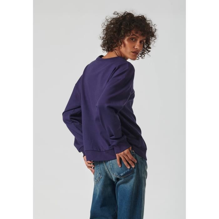 Sudadera de mujer KAPORAL - LISET - Morada - Manga larga - Estampado floral y brillante