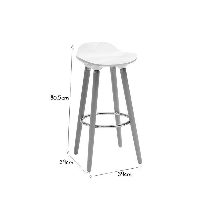 Miliboo – Weiße skandinavische Barhocker (2er-Set) GILDA