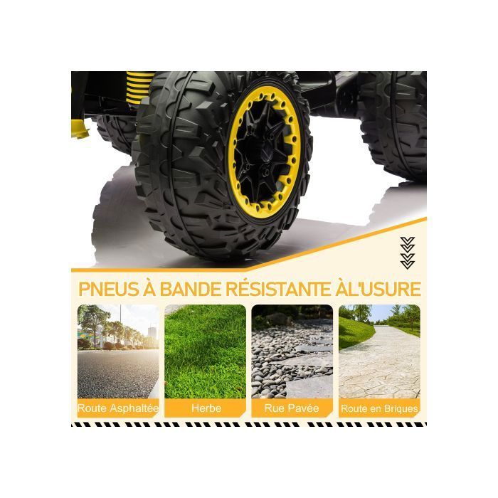 LALAHO Quad elettrico 12V 7Ah per bambini - per bambini dai 3 ai 6 anni - velocità massima 4,5 km/h, giallo