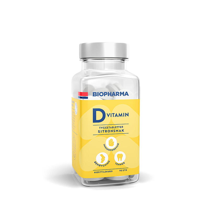 Vitamina D Biopharma 90 compresse masticabili al limone, Biopharma