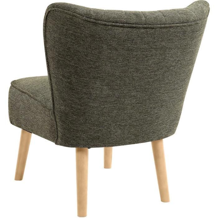 Fauteuil MARCEL Vert Kaki - assise Tissu pieds Metal Noir