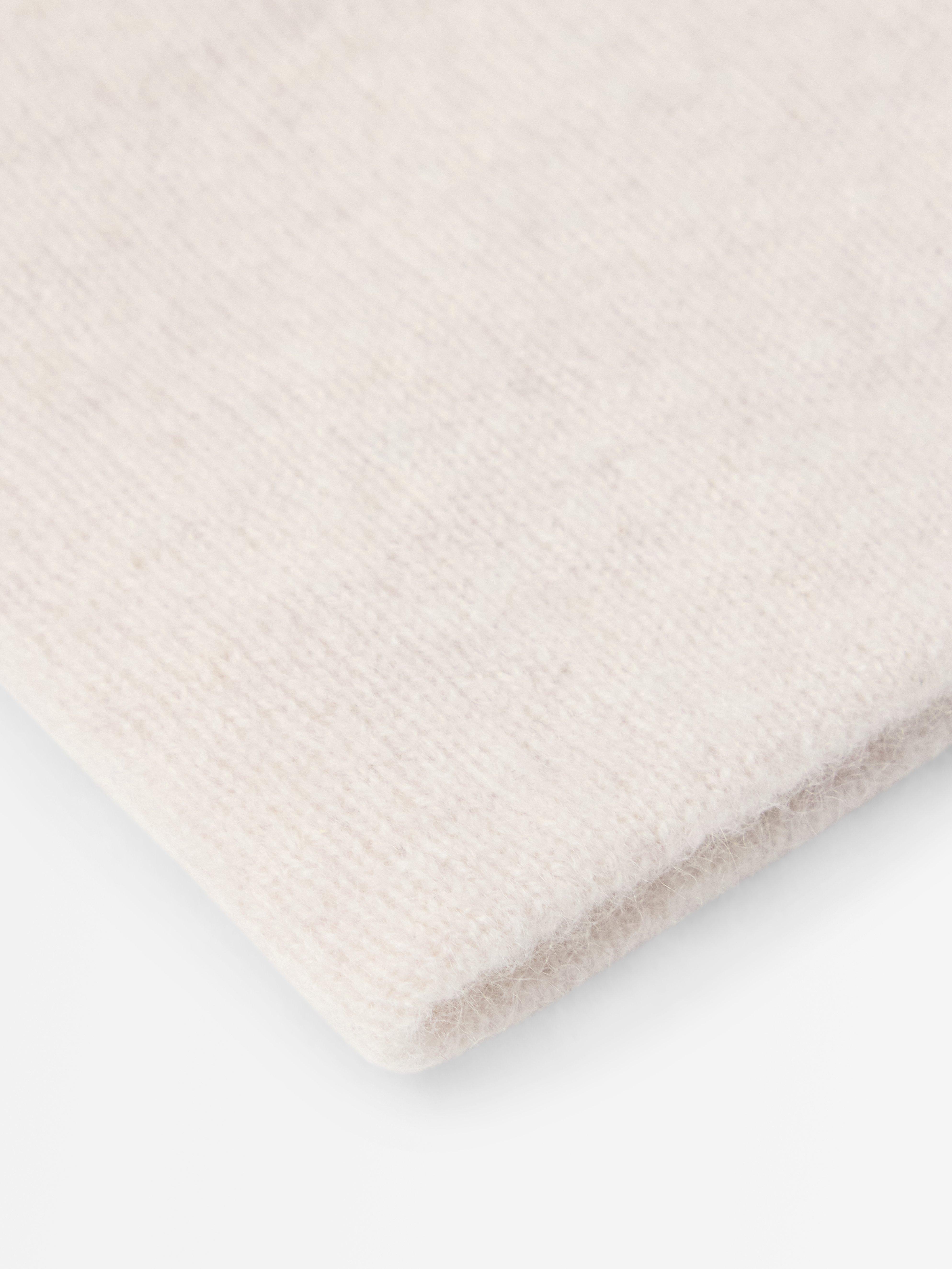 Faixa de cabelo em cashmere bege mesclado