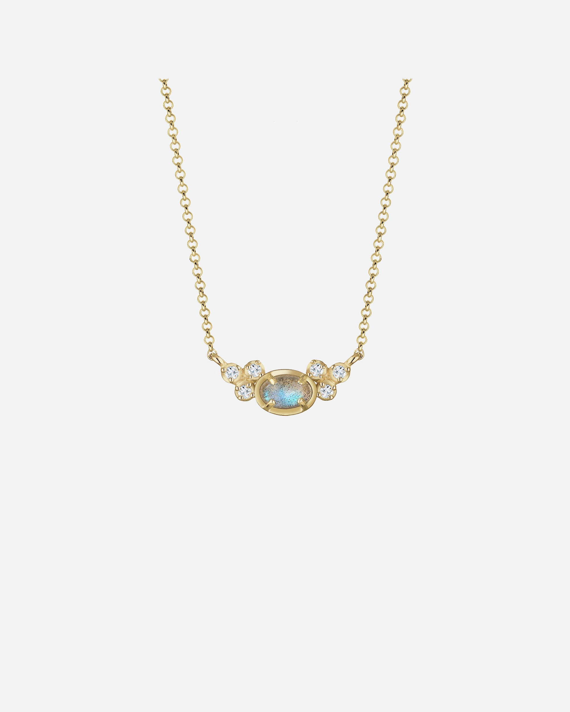Elli Femmes collier à pois avec topaze et pierres précieuses labradorite en argent sterling 925 plaqué or