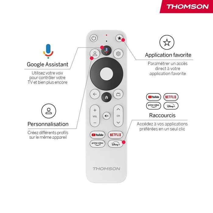 Passerelle multimédia Thomson 4K 270W Blanche avec assistant vocal integre