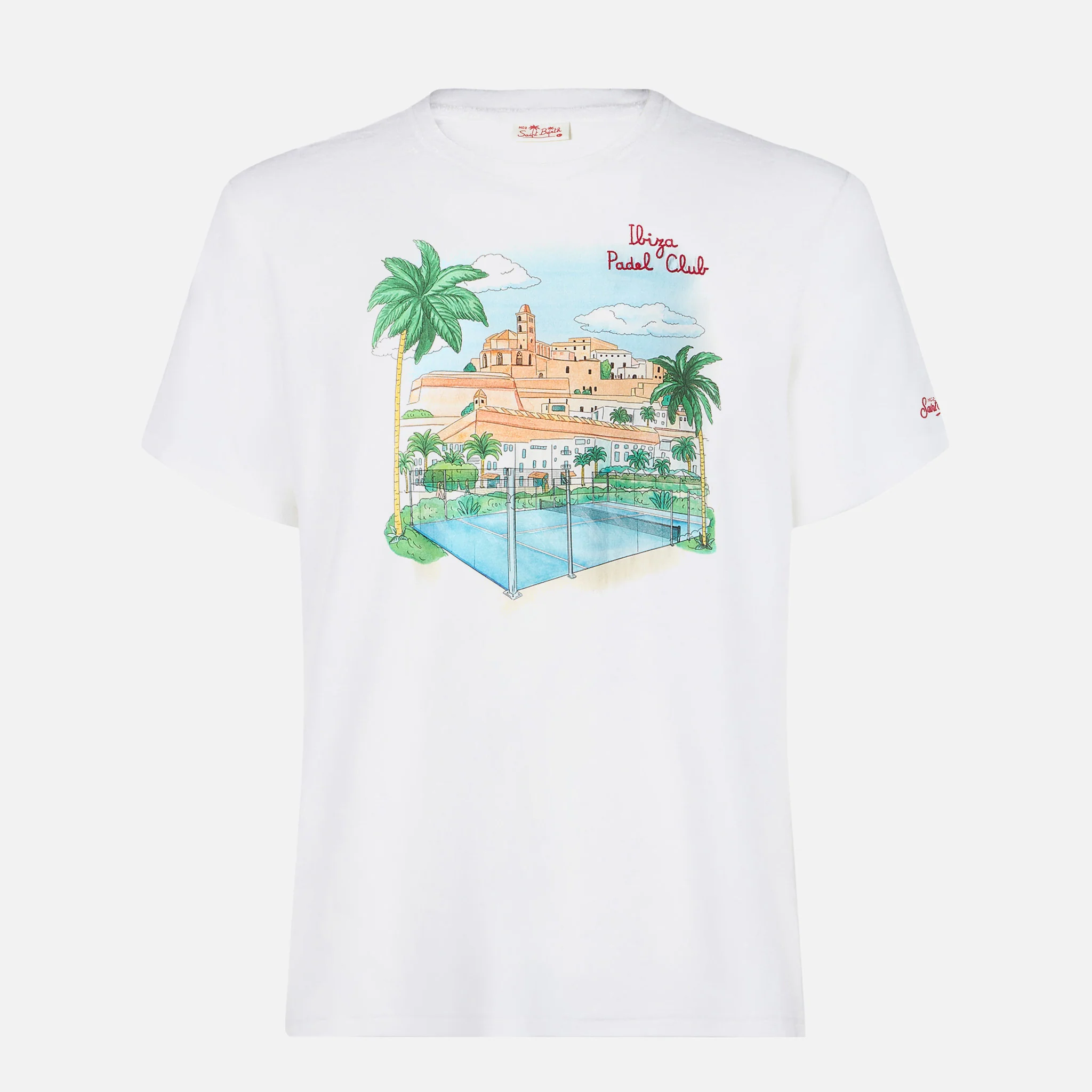 T-shirt da uomo in cotone con ricamo Ibiza Padel Club