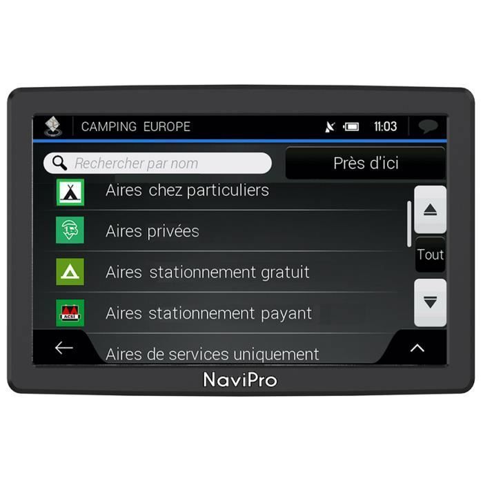 GPS Camping Car 9 Pouces NaviPro 9 DVR, Dashcam - Caméra de Route intégrée, Europe + Maroc, Aires De Camping - Mise A Jour Gratuite