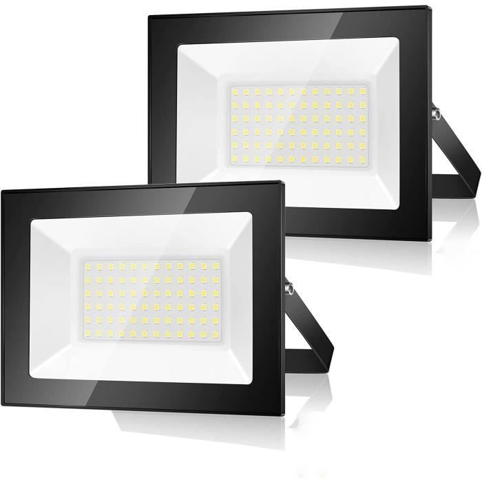 focos LED exteriores de 50 W, 5000 lúmenes, 6500 K, IP66, luz blanca fría, para patio, garaje, jardín, terraza, fábrica.