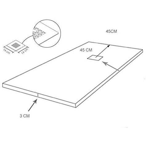 Plato de ducha extraplano de 90x180 cm, color beige RAL 1015