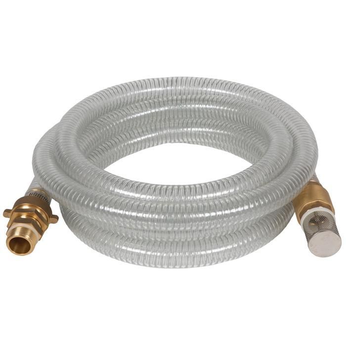 Einhell 4-meter translucent suction hose with brass nozzle