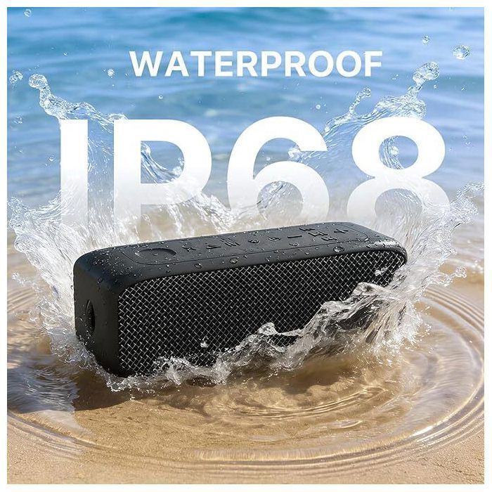 NOBIS 20W Portable Bluetooth Speaker, IP68 Waterproof, 24-Hour Battery Life, Bluetooth 6.0, TWS Stereo, TF/AUX Player, Black