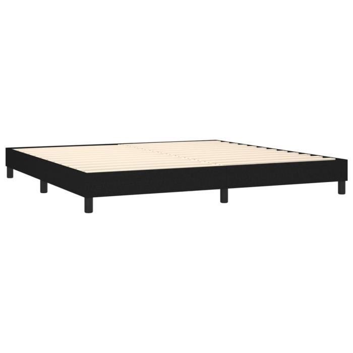 Base de cama de muelles negra - SALUTUYA - BD48422 - 200x200 cm - Tela