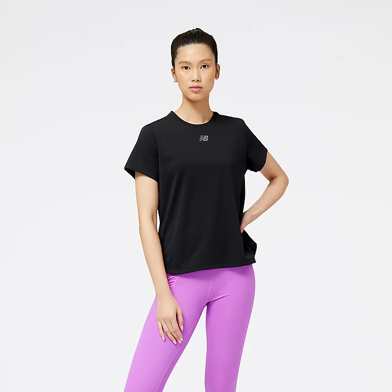 Tricou cu mânecă scurtă Impact Run Luminous pentru femei – BLACK MELANGE