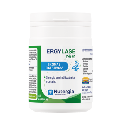 Nutergia Ergylase Plus ruoansulatusentsyymit kapselit ruoansulatusentsyymien tuki 40 kapselia 40 kapselia
