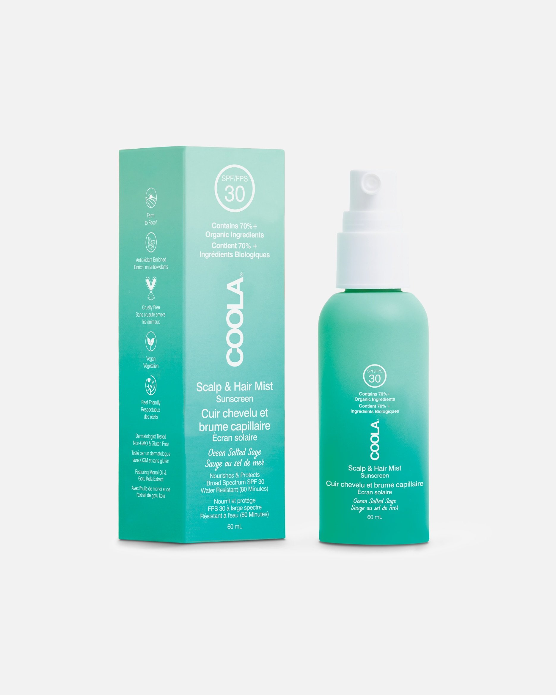 Coola UV lak za lase Classic SPF 30 organski lak za lasišče in lase - 59 ml