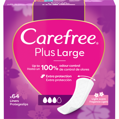 Carefree Plus Large -suojasiteet, Extra Protection Daily -kuumside Maxi, 64 kpl, 64 kpl
