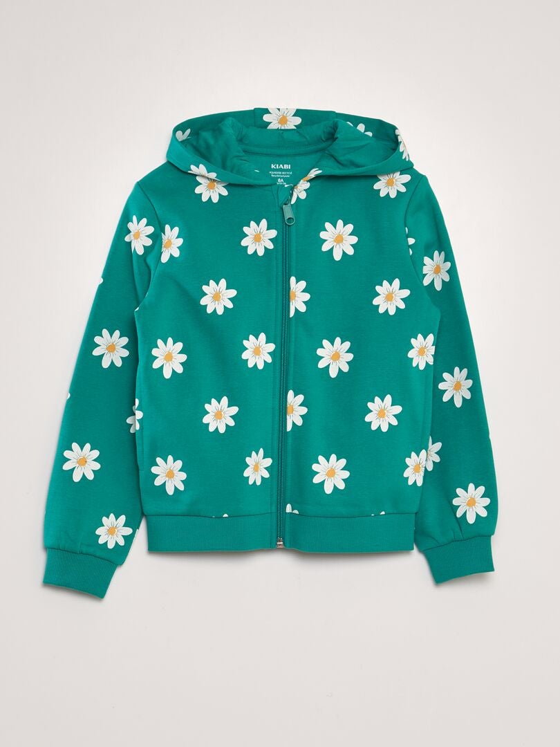 Sudadera con capucha estampada - VERDE