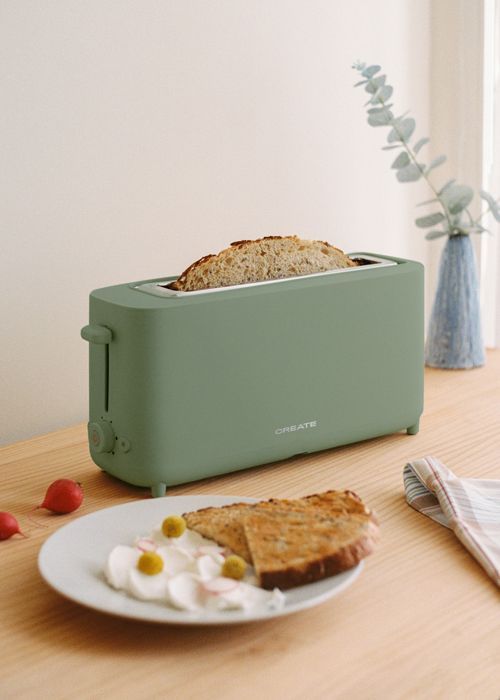 Torradeira - Create - 750W - 6 níveis de tostagem - Verde sálvia - Segurança