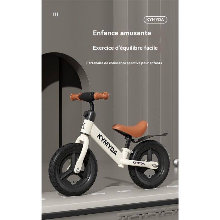 Bicicletta senza pedali per bambini in acciaio ad alto tenore di carbonio con manubrio e sella regolabili, monopattino 2 in 1, rosa