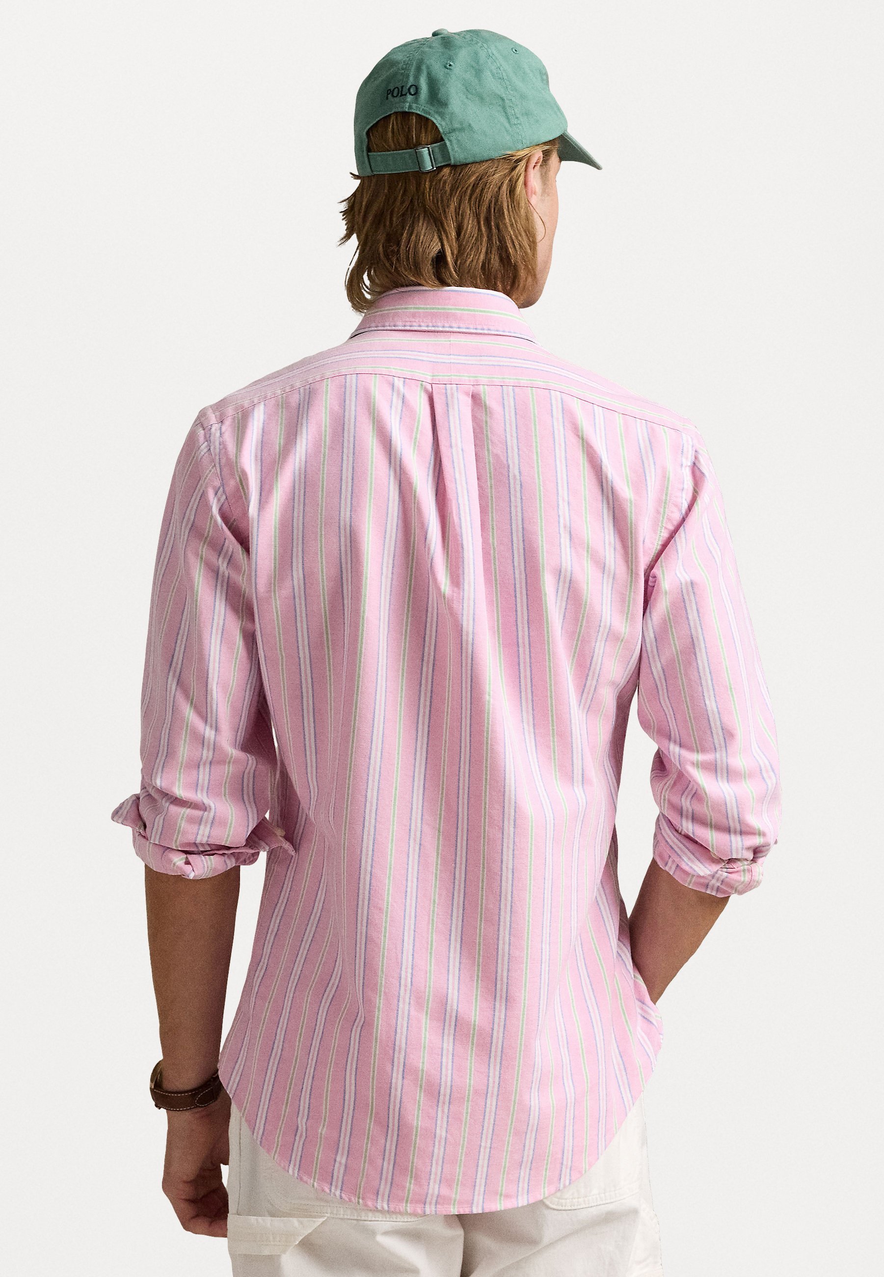 Polo Ralph Lauren CUSTOM FIT GESTREEPT OXFORD SHIRT - Shirt - roze/wit multi