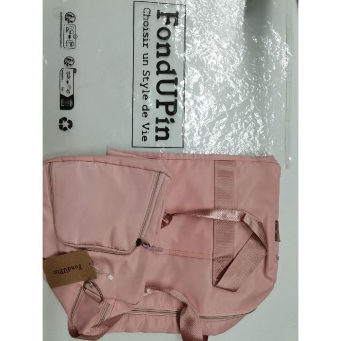Bolsa deportiva para mujer con compartimento para zapatos - FONDUPIN - 49 cm - Rosa - Fitness - Gran capacidad