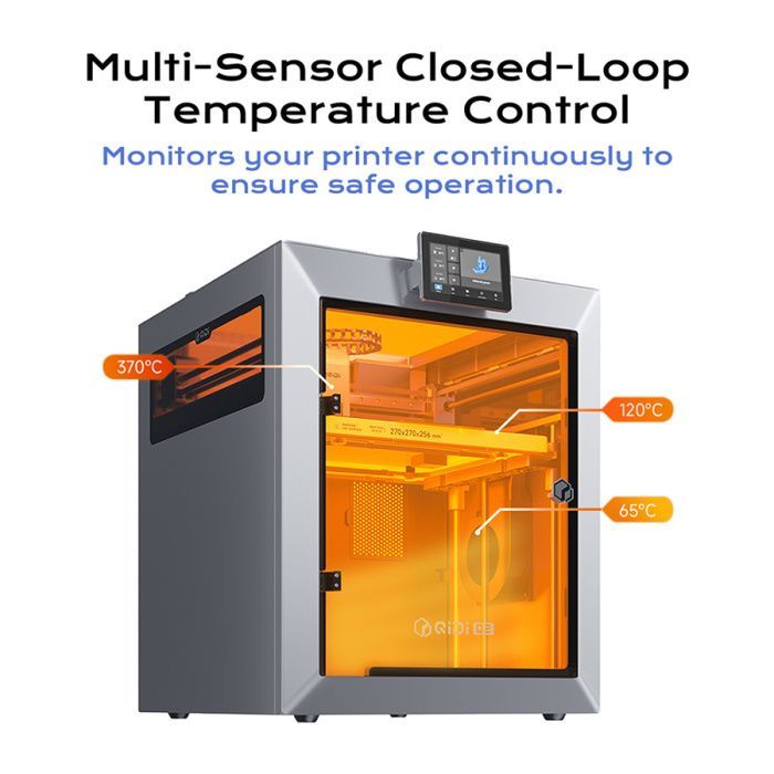 QIDI TECH Q2 3D Printer - High Speed 600 mm/s - 370°C Nozzle - 65°C Enclosed Chamber - Automatic Leveling - AI Camera