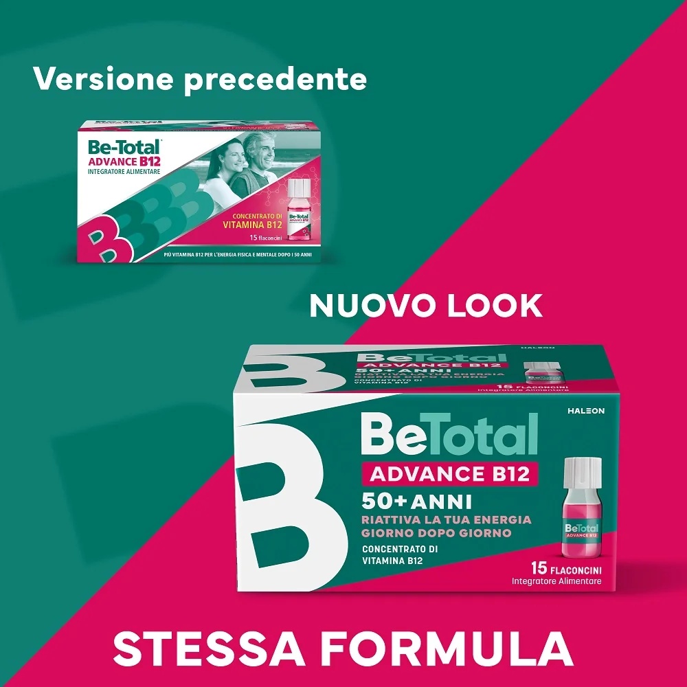 BE-TOTAL Be-Total Advance B12 15 frascos Suplemento alimentar Vitamina B12 Vitamina B Zinco