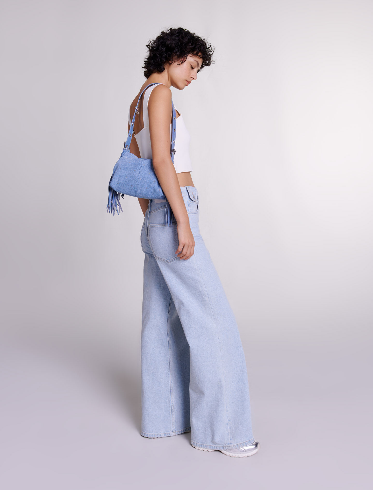 Gebreide crop top - Gebroken wit
