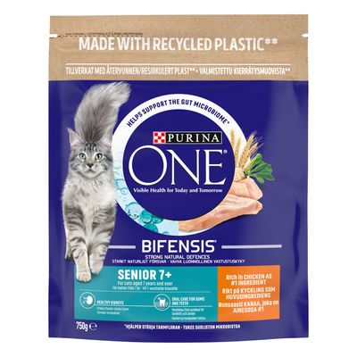 PURINA ONE Senior 7+ Croquettes pour chat au poulet et aux céréales complètes