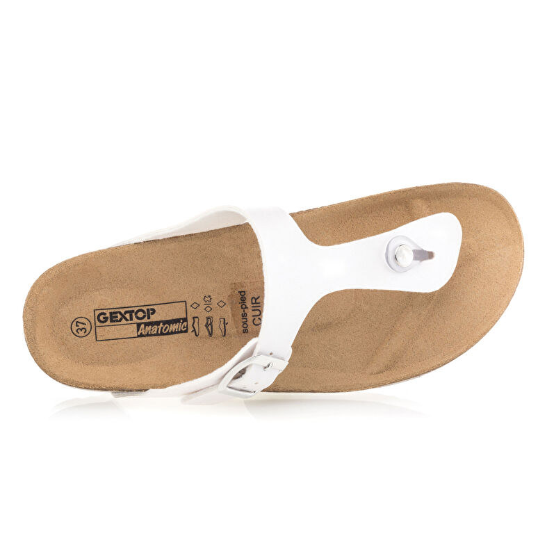 Hvite sandaler / sko med åpen tå til dame