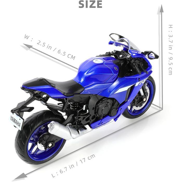 Modellino di moto in scala 1/12, mini giocattolo in metallo pressofuso, blu, sportivo, da corsa, collezione, regalo per bambini e ragazzi