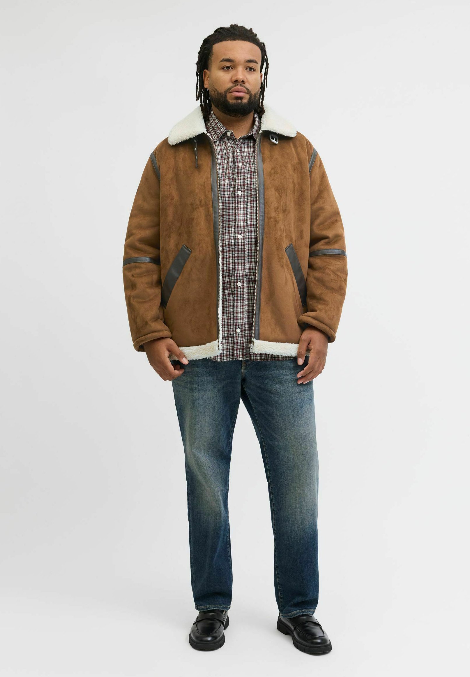 Bunda z umelej kože Jack & Jones - koňaková