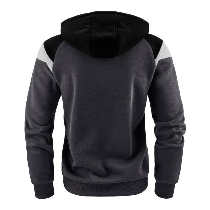 Men's Tracksuit, Men's Tracksuit Set with Hoodie and Drawstring Jogging Pants - Dark Grey