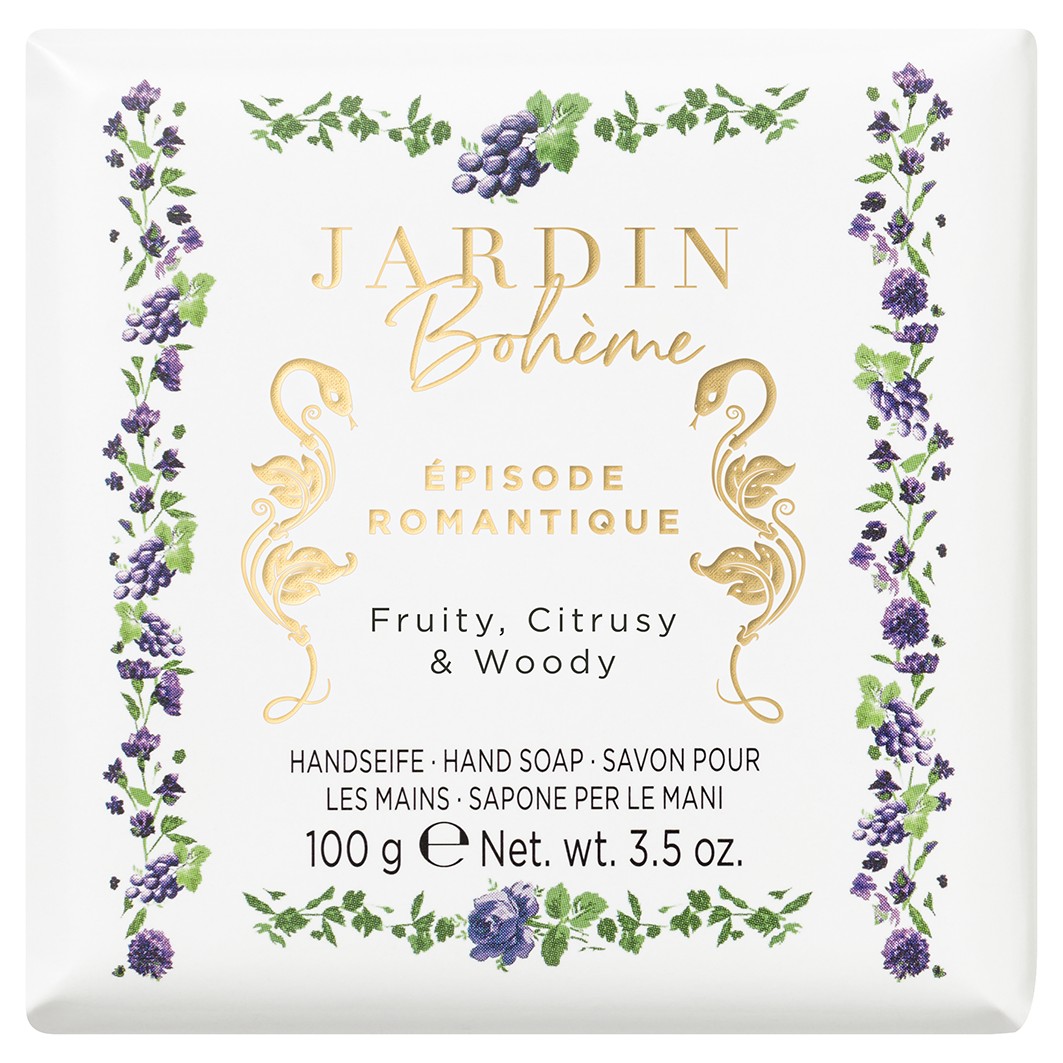 Jabón de manos Bohemian Garden con fragancias exquisitas y temática romántica – 100 g