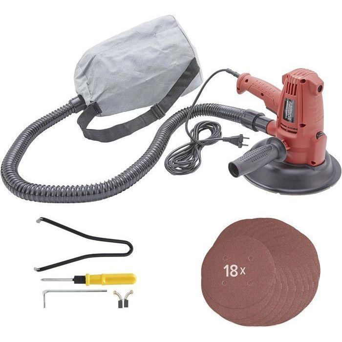 AREBOS Drywall Sander 710W, 6 speeds, integrated dust extraction, ergonomic and versatile for walls and ceilings