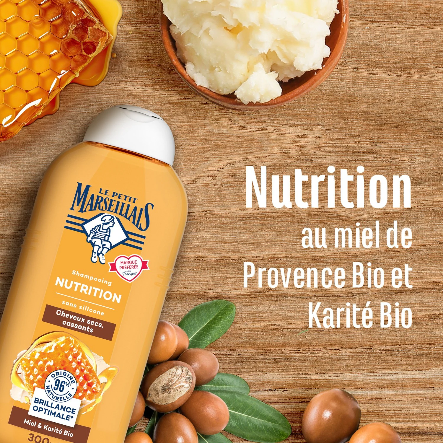 Le Petit Marseillais Shampooing Nutrition Miel & Karité Bio