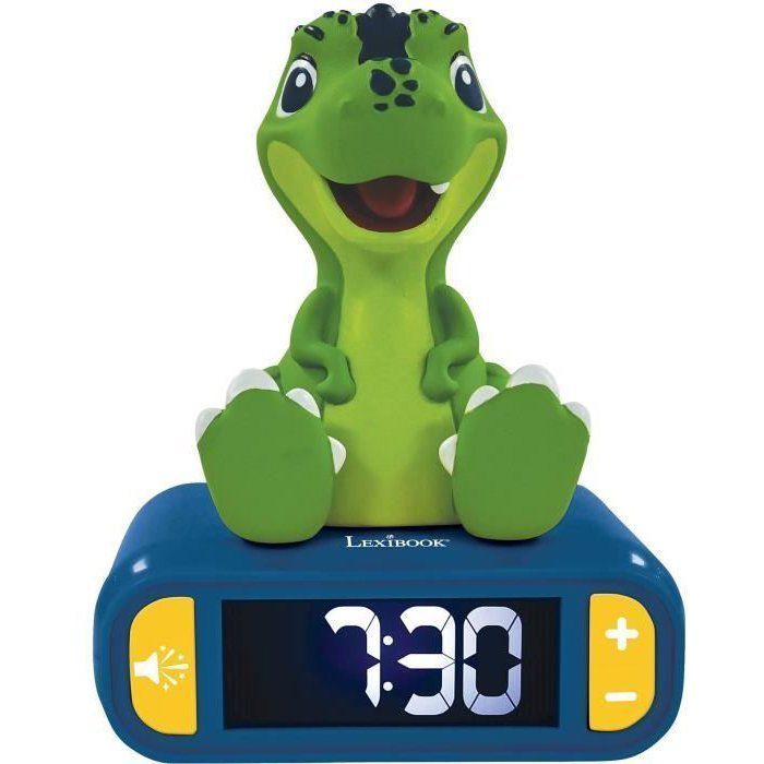 Lexibook - Dinosaur Digital Alarm Clock - With nightlight and sound effects