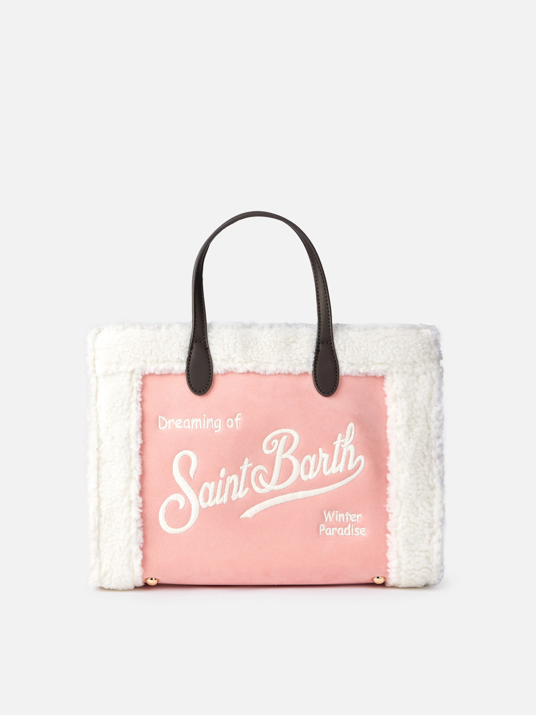 Roze Vivian-tas met sherpa-details